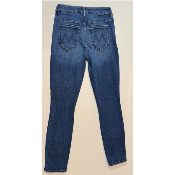 MOTHER HIGH WAISTED LOOKER Ankle Fray Stretch Jeans The Road To Paradise Size 24 - Picture 3 of 6